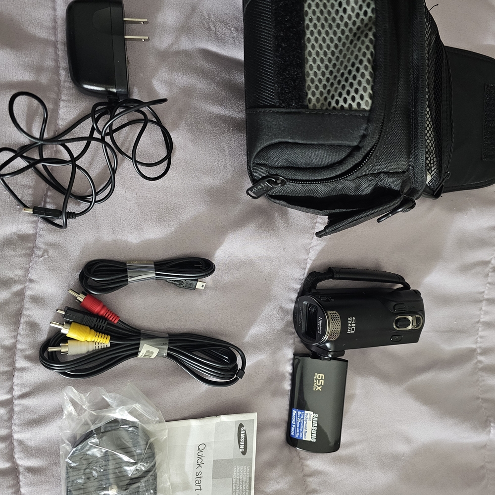Samsung Black Camcorder with Accessories